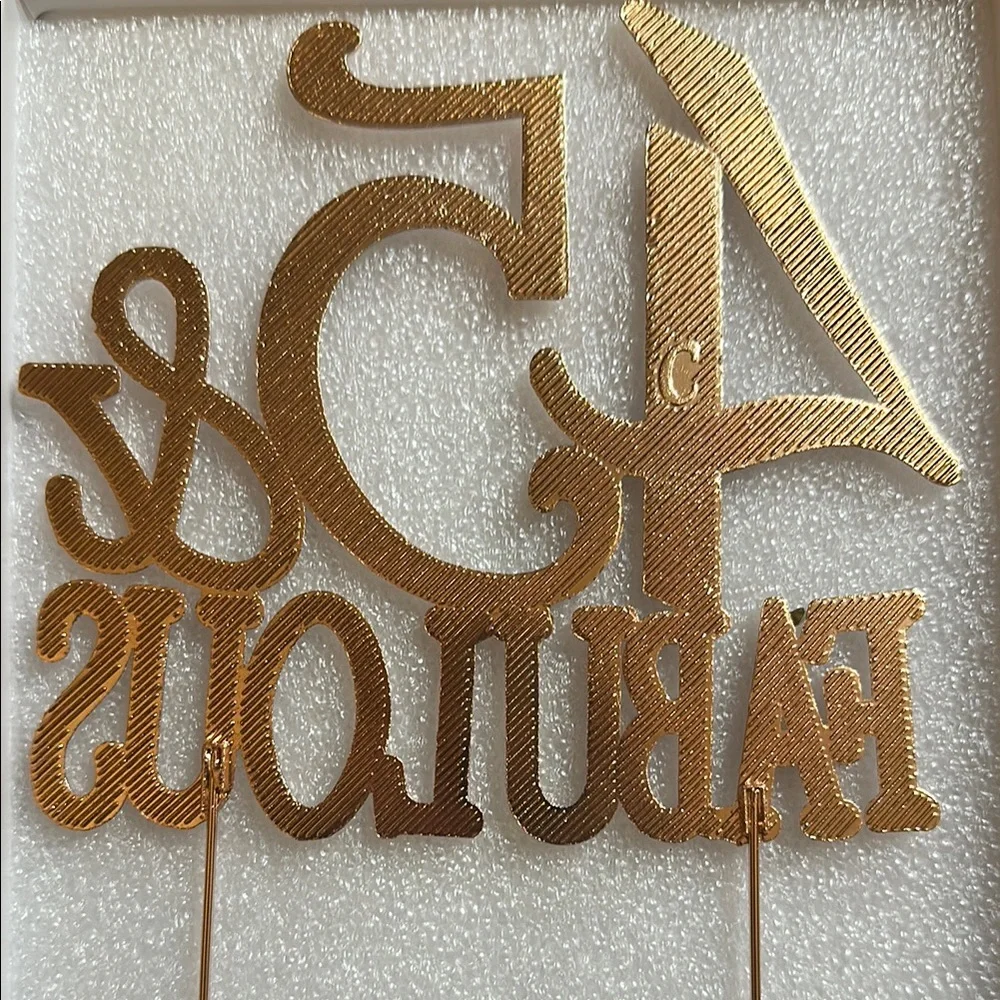 Rose Gold '45 & Fabulous' Cake Topper